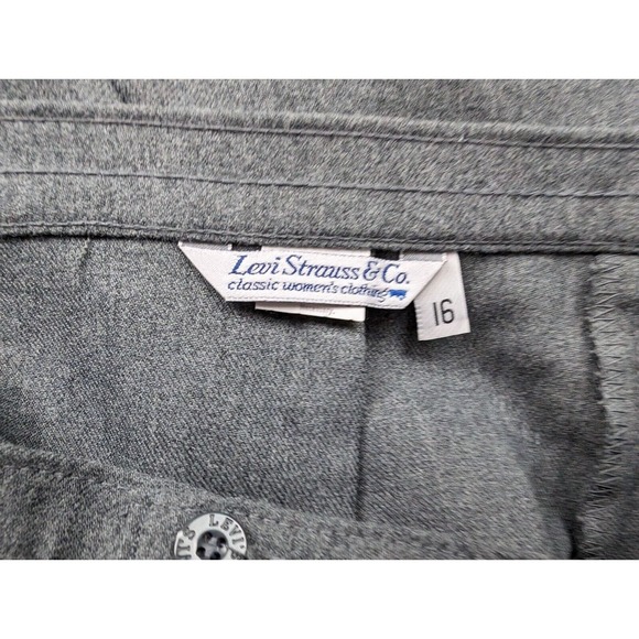 Vintage 70s Pants Levi Strauss Gray Polyester High Waist Misses Size 16 New - Picture 5 of 8